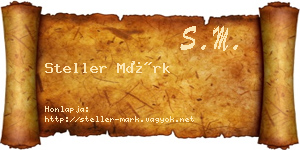 Steller Márk névjegykártya